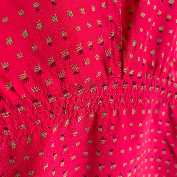 Charlotte Ford Boutique 100% Silk Fuchsia Collarless Button Front Dress Size 6 - Picture 7 of 15